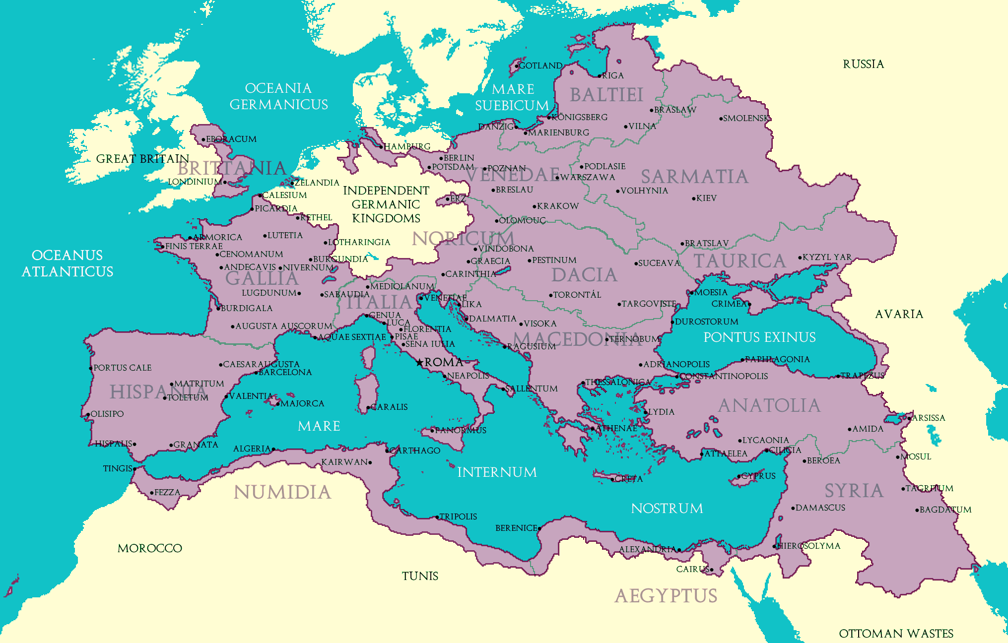Map of the Mediterranean Sea from Roman times