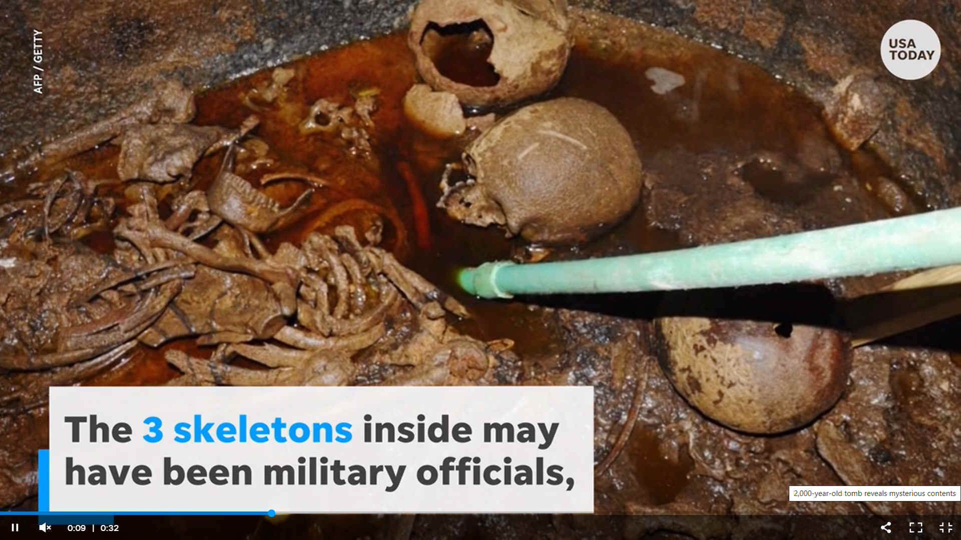 Skeletons inside tomb opened Alexandria, Egypt