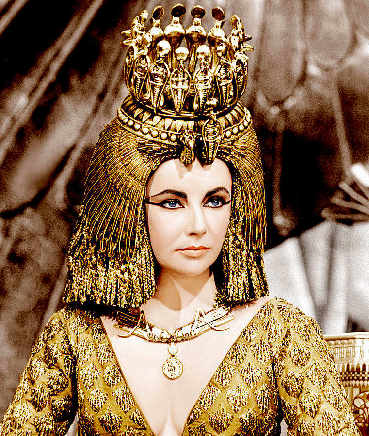 The stunningly sexy temptress, Elizabeth Taylor as Cleopatra Philopator VII the queen of Ancient Egypt