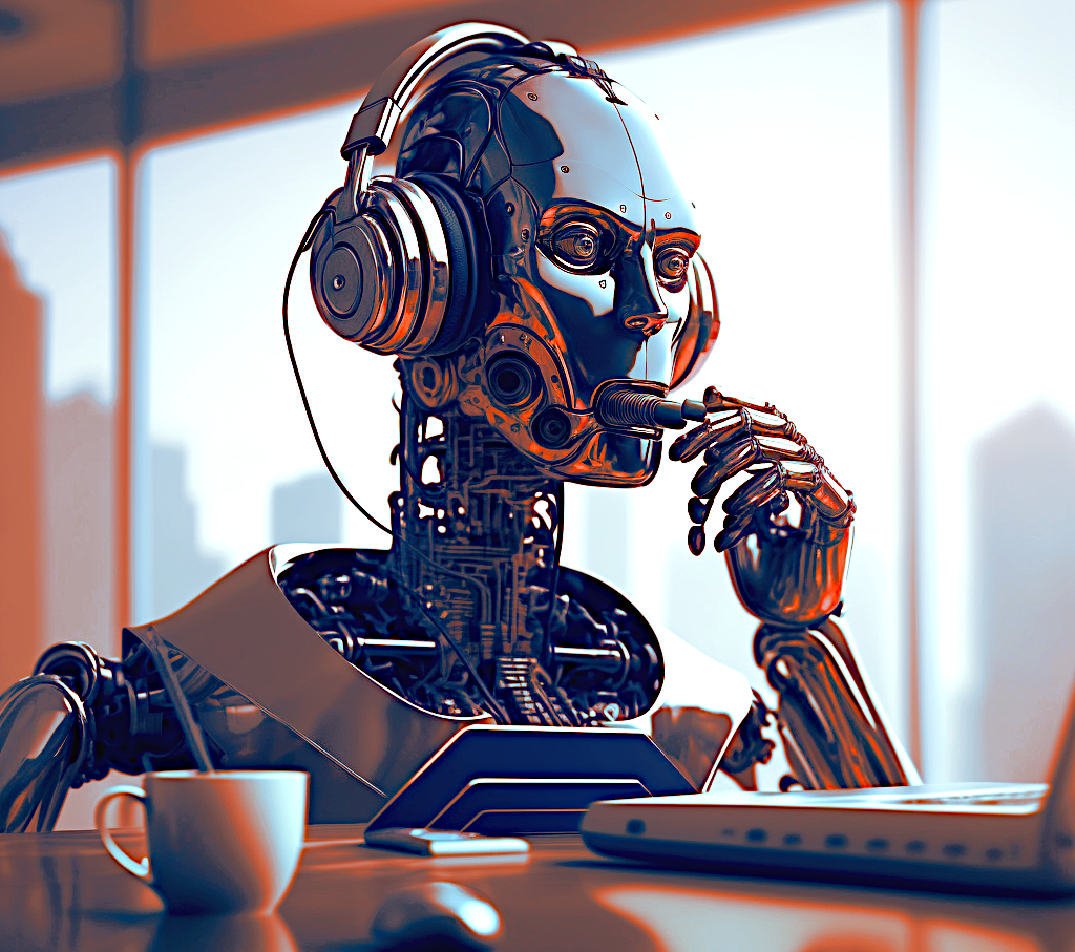 Picture of an AI chatbot thinking of a reply to a questions.