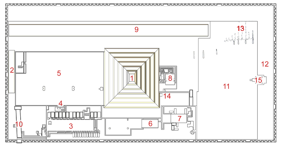 Design layout of king Djoser's pyramid complex