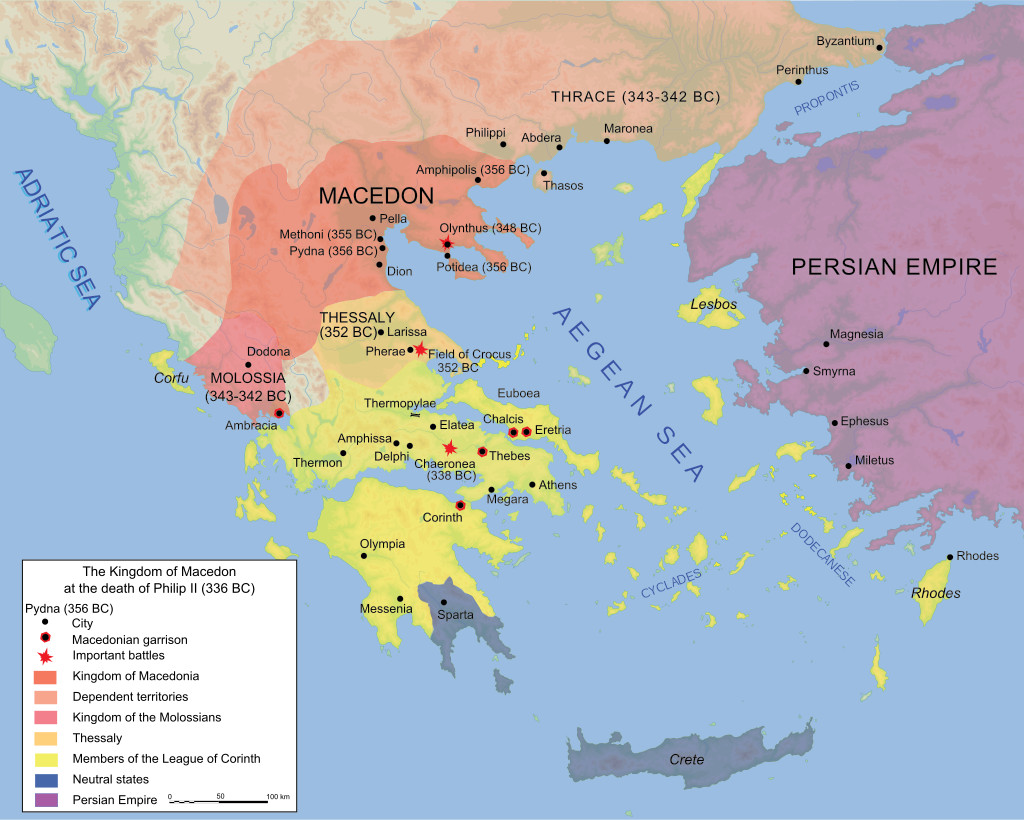 Map on Ancient Macedonia, Thrace and Persian Empires