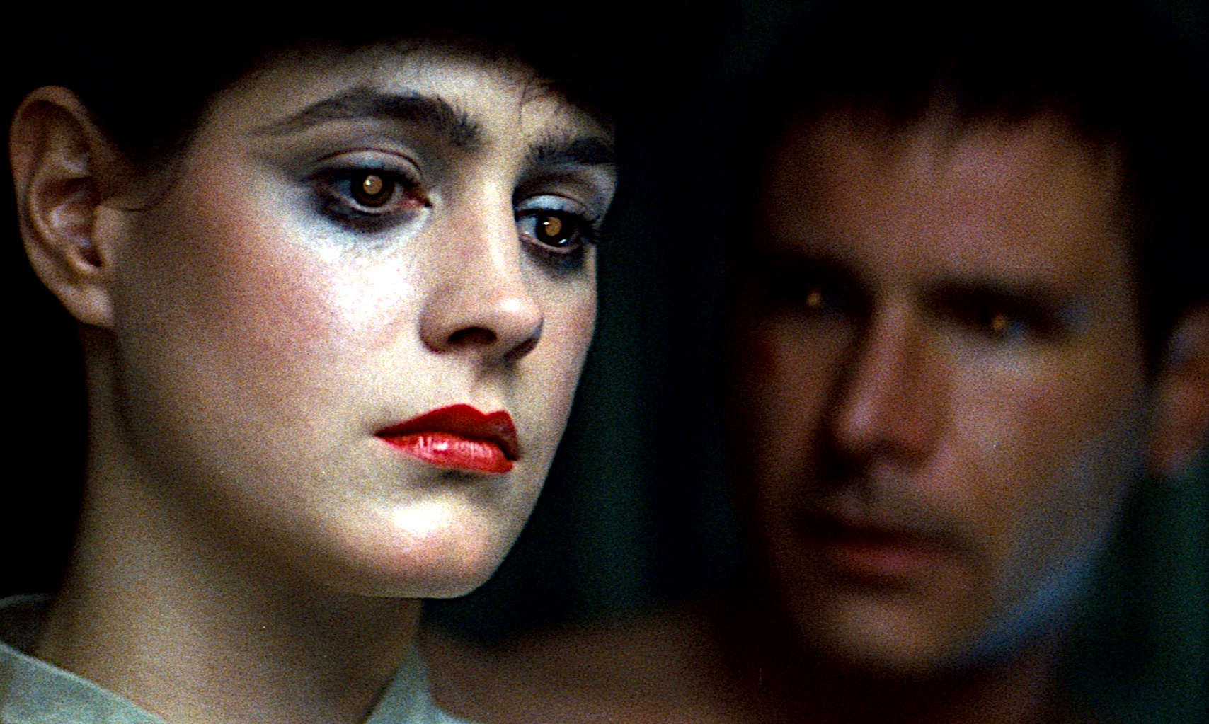 Rachel and Rick Deckard in Blade Runner