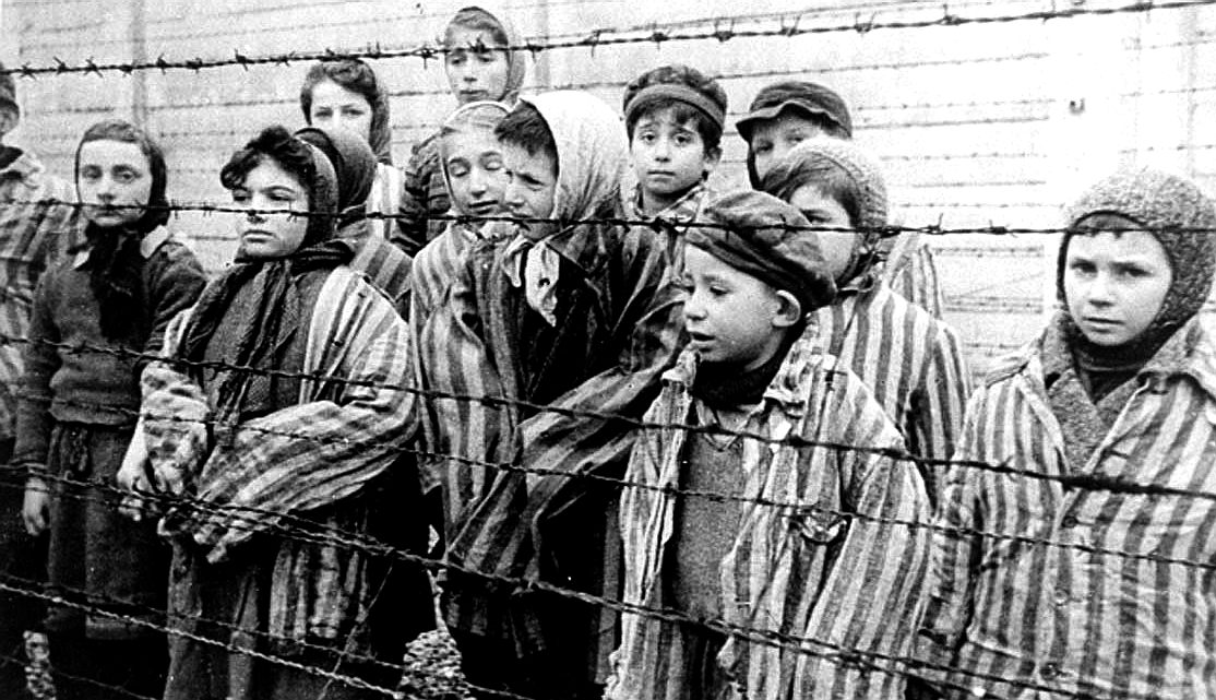 Jewish children survivors at Auschwitz