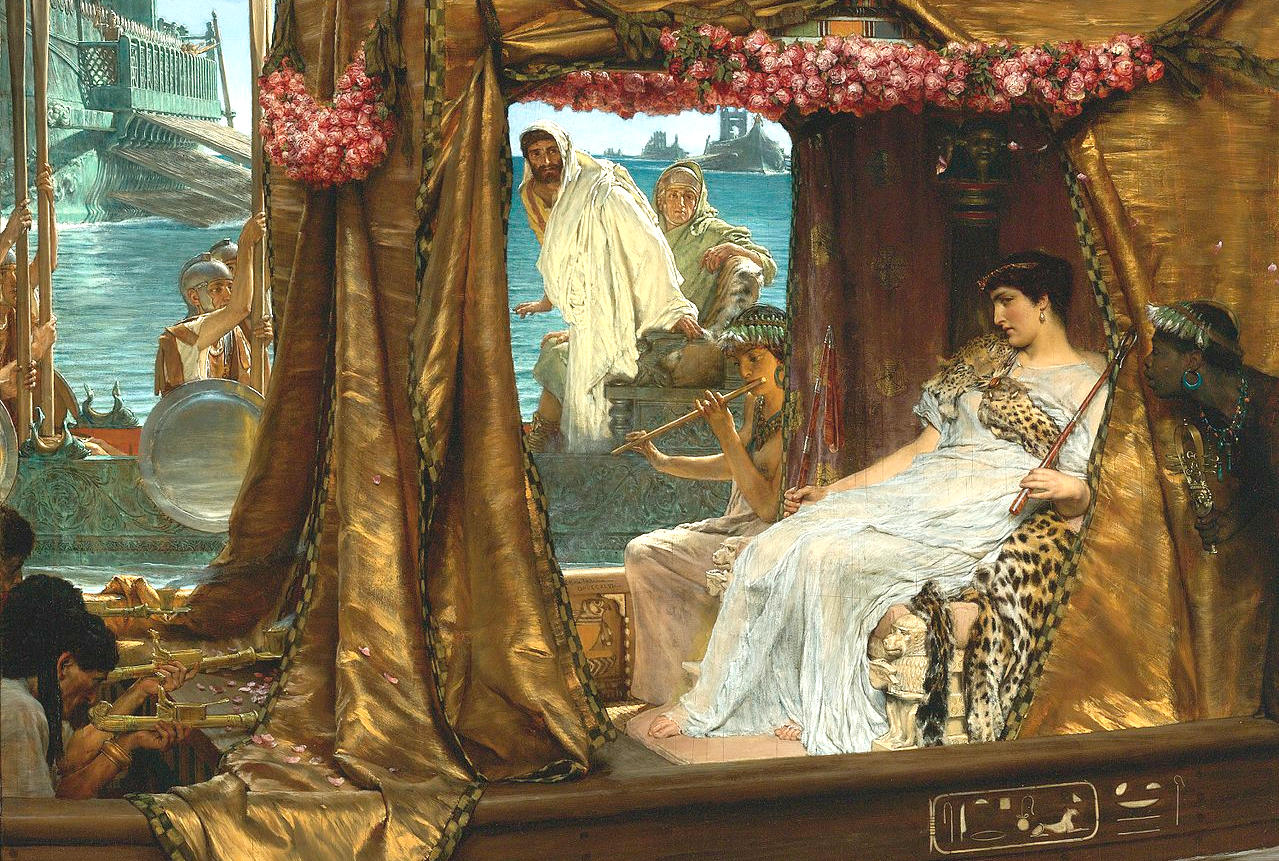 Marcus Antonius meets Cleopatra on her royal barge