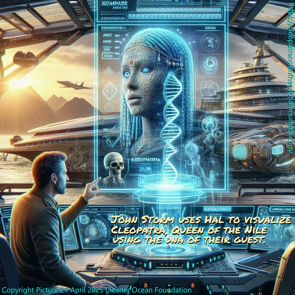 He turned to the holographic display, his eyes gleaming with excitement. He knew that the secrets of Cleopatras reincarnation were the beginning of a very interesting twist in his researches, enhancing his collection, understanding of his ancestors, and possible future permutations. He must remember to thank Klaus, the next time they met.