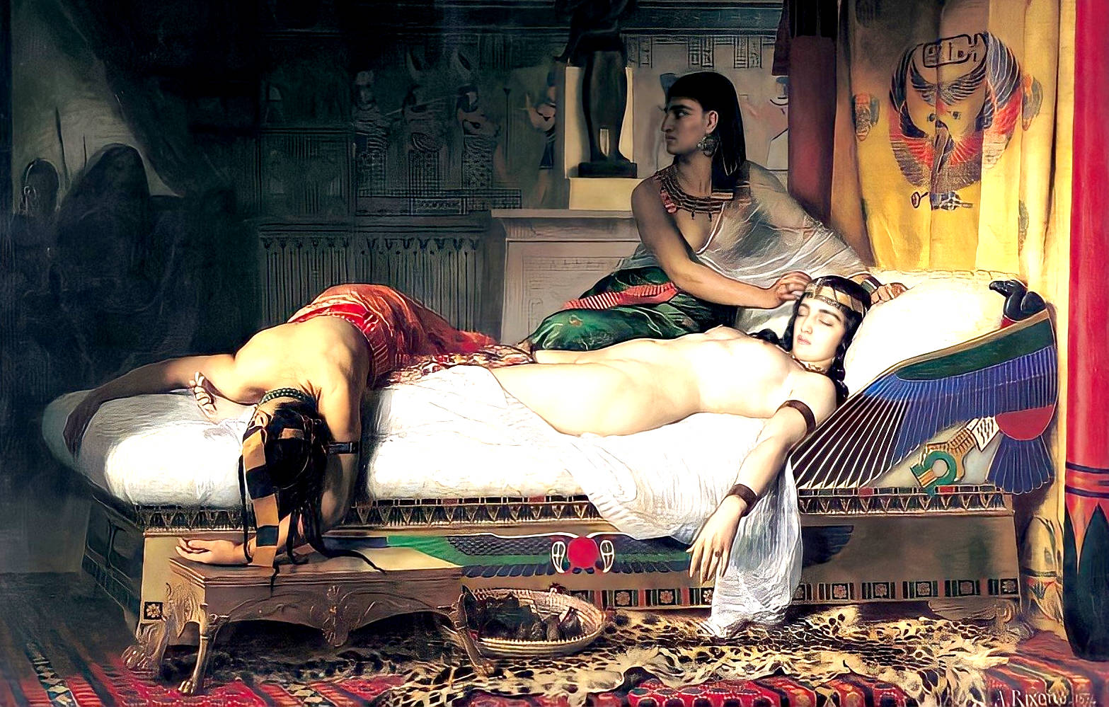 Cleopatra takes her own life with a poison asp, Egyptian cobra